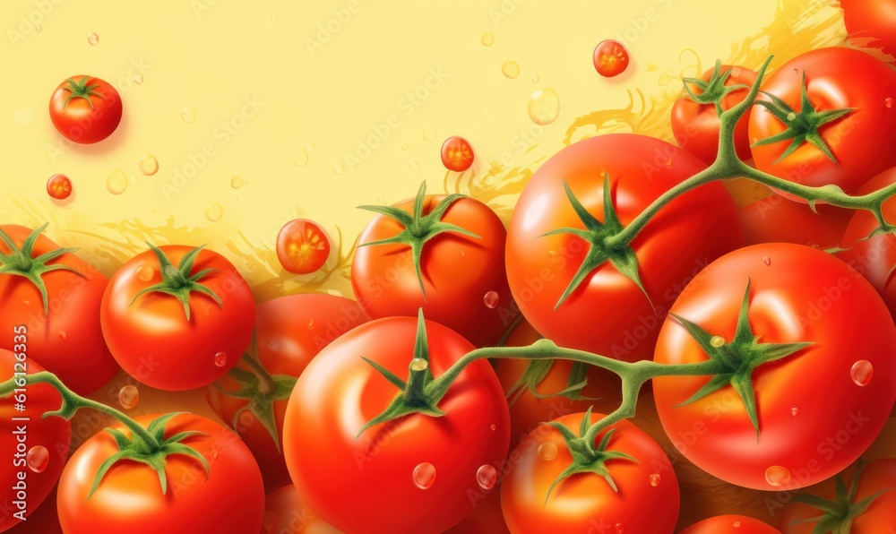 Red Tomato Background For Social Media Advertising, Organic Vegetable for Healthy Nutrition. Generative Ai Red Tomato Background For Social Media Advertising, Organic Vegetable for Healthy Nutrition. Generative Ai
