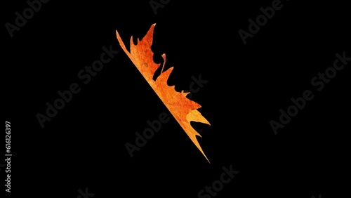 Autumn leaf falls on the green screen