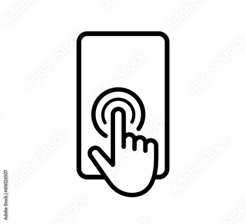 Vector tap with hand icon. Tablet, mobile phone tap, click, swipe icon.