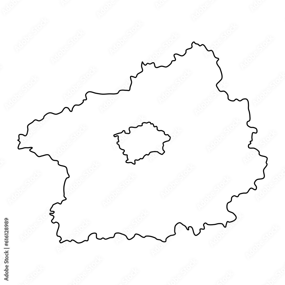 Central Bohemian region administrative unit of the Czech Republic. Vector illustration.