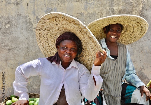 фотографія Two funny market woman in africa