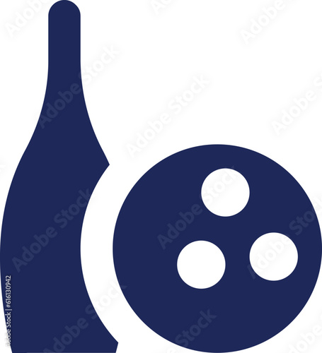 Bowling equipment black glyph ui icon. Team sports game. Active hobby. User interface design. Silhouette symbol on white space. Solid pictogram for web, mobile. Isolated vector illustration