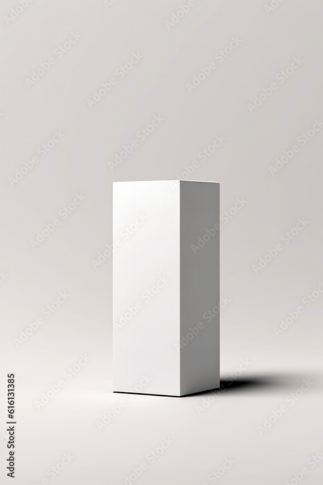 cardboard packaging box mockup, on a light background. Generative AI cardboard packaging box mockup, on a light background. Generative AI