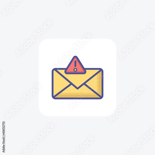 Distinctive Collection of Flat icon Depicting an Error on an Envelope 
