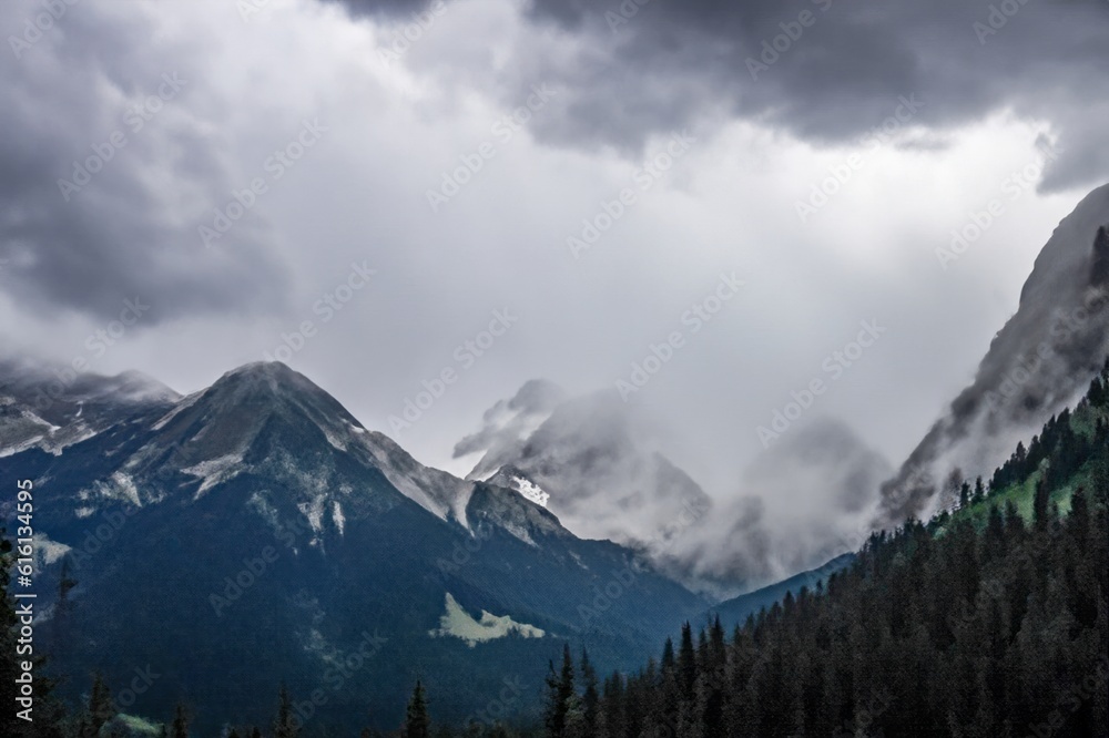 storm clouds over mountains