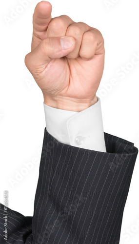 Businessman Finger Pressing an Imaginary Button