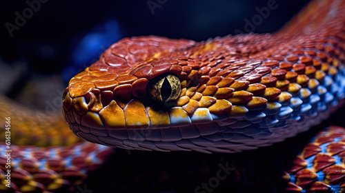 Viper snake coiled