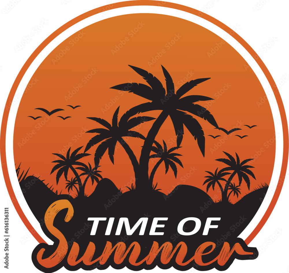 Time Of Summer T-shirt Design.