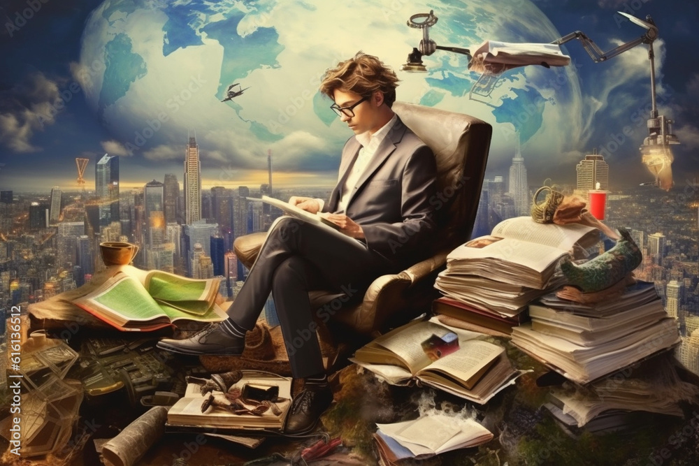 Fototapeta premium a person constantly striving to be busy and productive, unable to relax or take breaks Generative AI