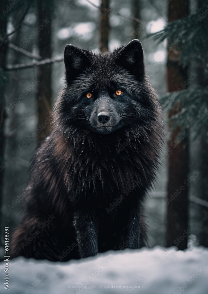 Obraz premium Black Fox Portait