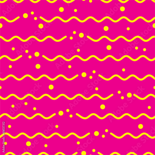 abstract seamless pattern of wavy lines on a pink background