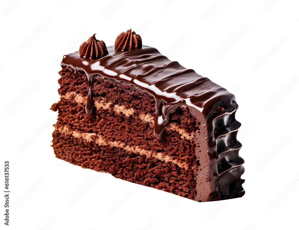 Chocolate cake isolated on transparent background. Png format Stock ...