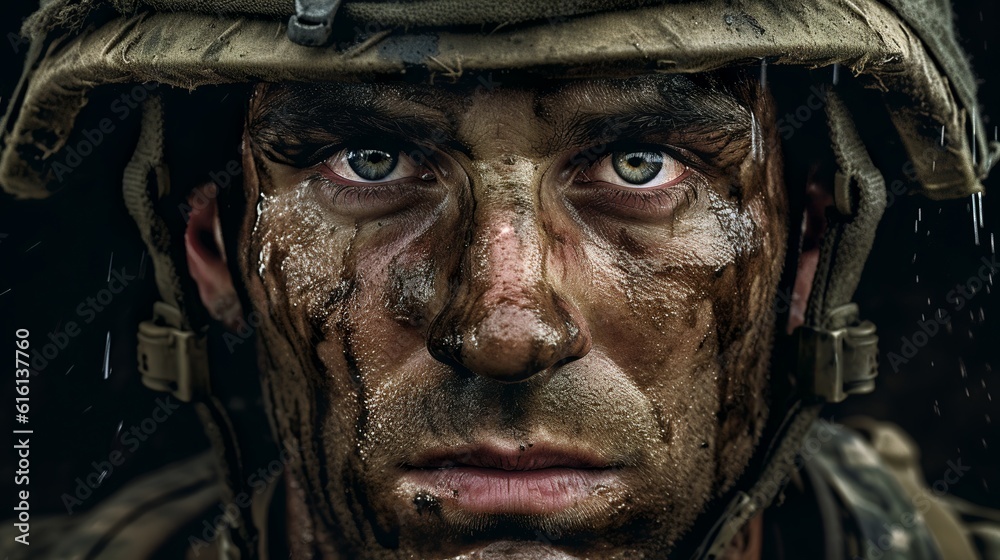 Portrait of a soldier, Generative AI Portrait of a soldier, Generative AI