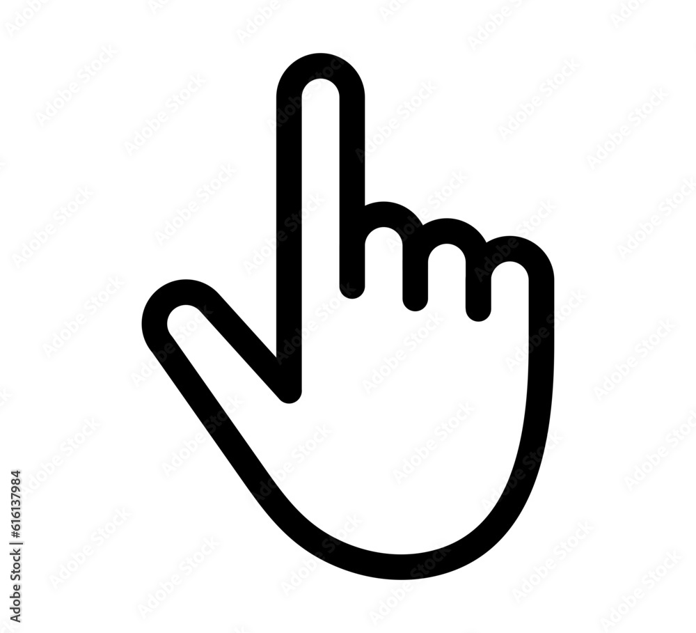 Hand cursor click png icon. Stock Illustration