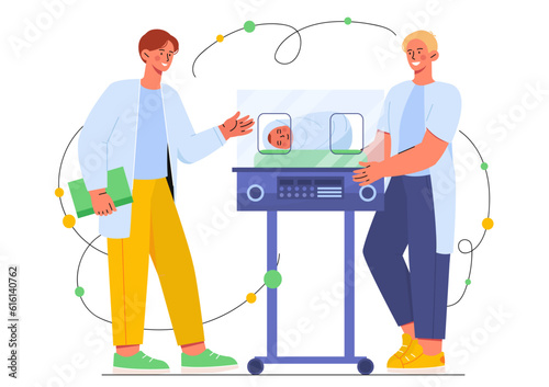 People with neonatal baby concept
