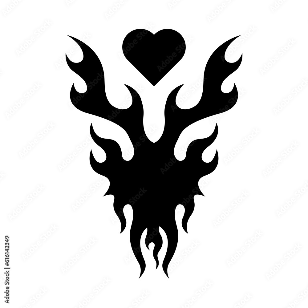 gothic tattoo with heart gothic tattoo with heart
