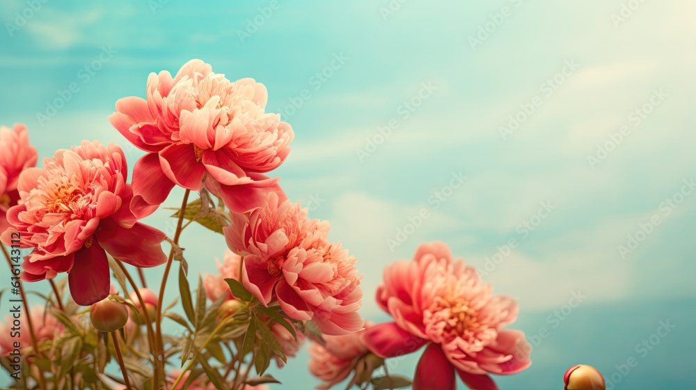 surrendering to the Beauty of Red Peonies in a Blur of Softness. Amazing flower background. surrendering to the Beauty of Red Peonies in a Blur of Softness. Amazing flower background.