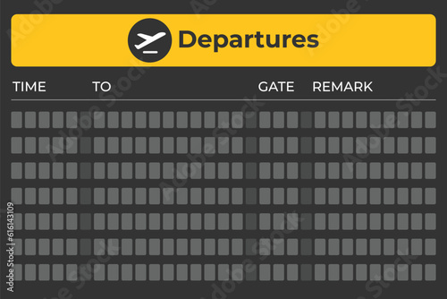 Blank airplane departures board vector illustration © Zoran Milic