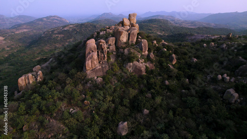 The rocks around Hyderabad are grey granite and the hardest rock formations in the world.