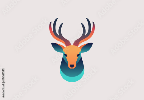 deer head logo, colorful deer head logo design template , vector eps file