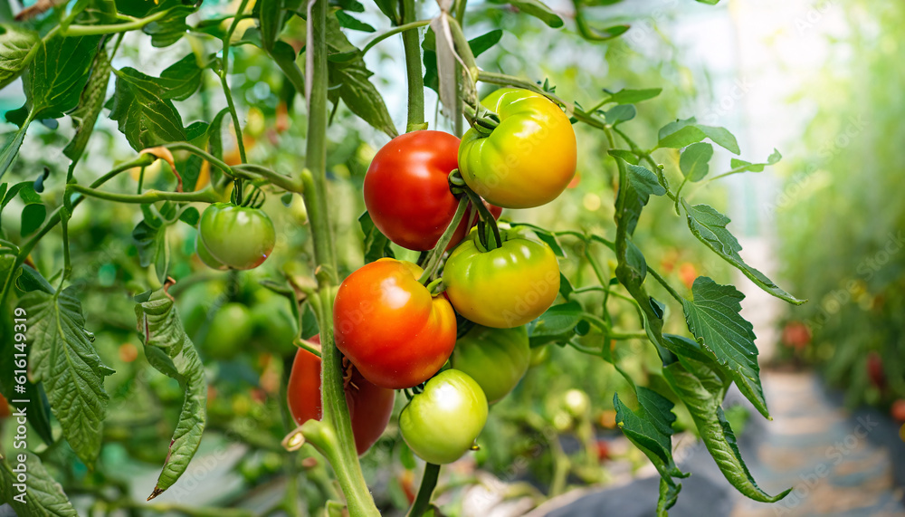 Ripe Tomato Plant in a Bountiful Garden | AI-Generated Illustration