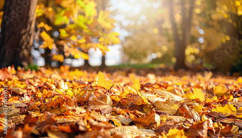 Vibrant Autumn Splendor  A Tapestry of Colorful Leaves   AI-Generated Description