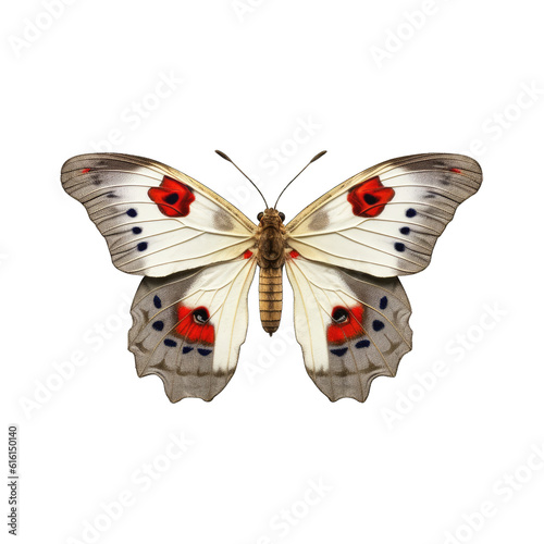 Apollo butterfly - Parnassius apollo. Transparent PNG. Generative AI