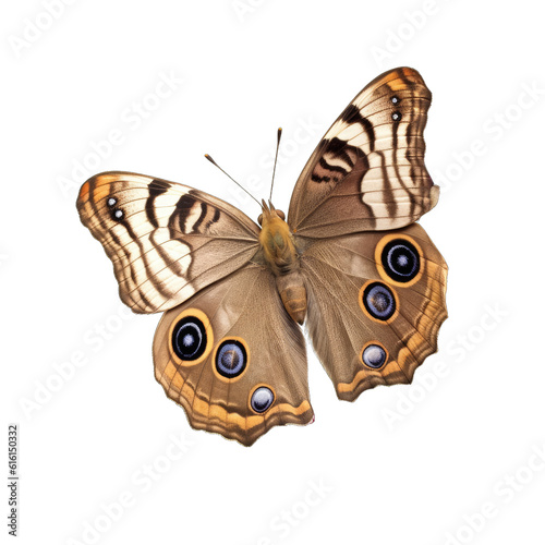 Common buckeye butterfly - Junonia coenia. Transparent PNG. Generative AI