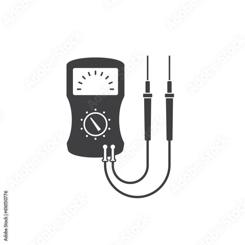 illustration of voltmeter, vector art.