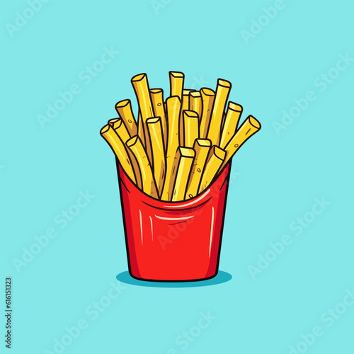 Chips hand-drawn illustration. French fries. Vector doodle style cartoon illustration