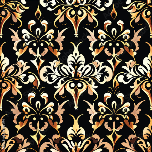 Damask seamless floral pattern. Royal wallpaper 