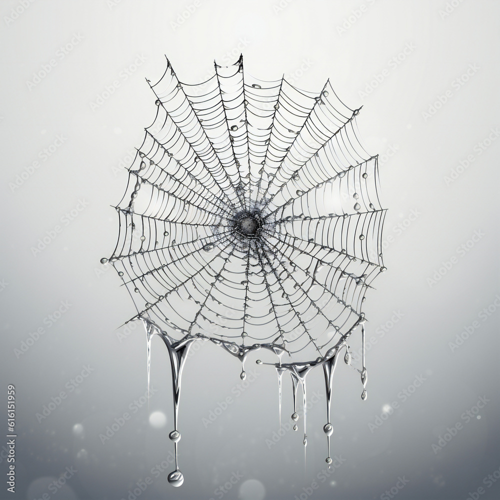 Obraz premium 3d spider net on a light background. Generative AI.