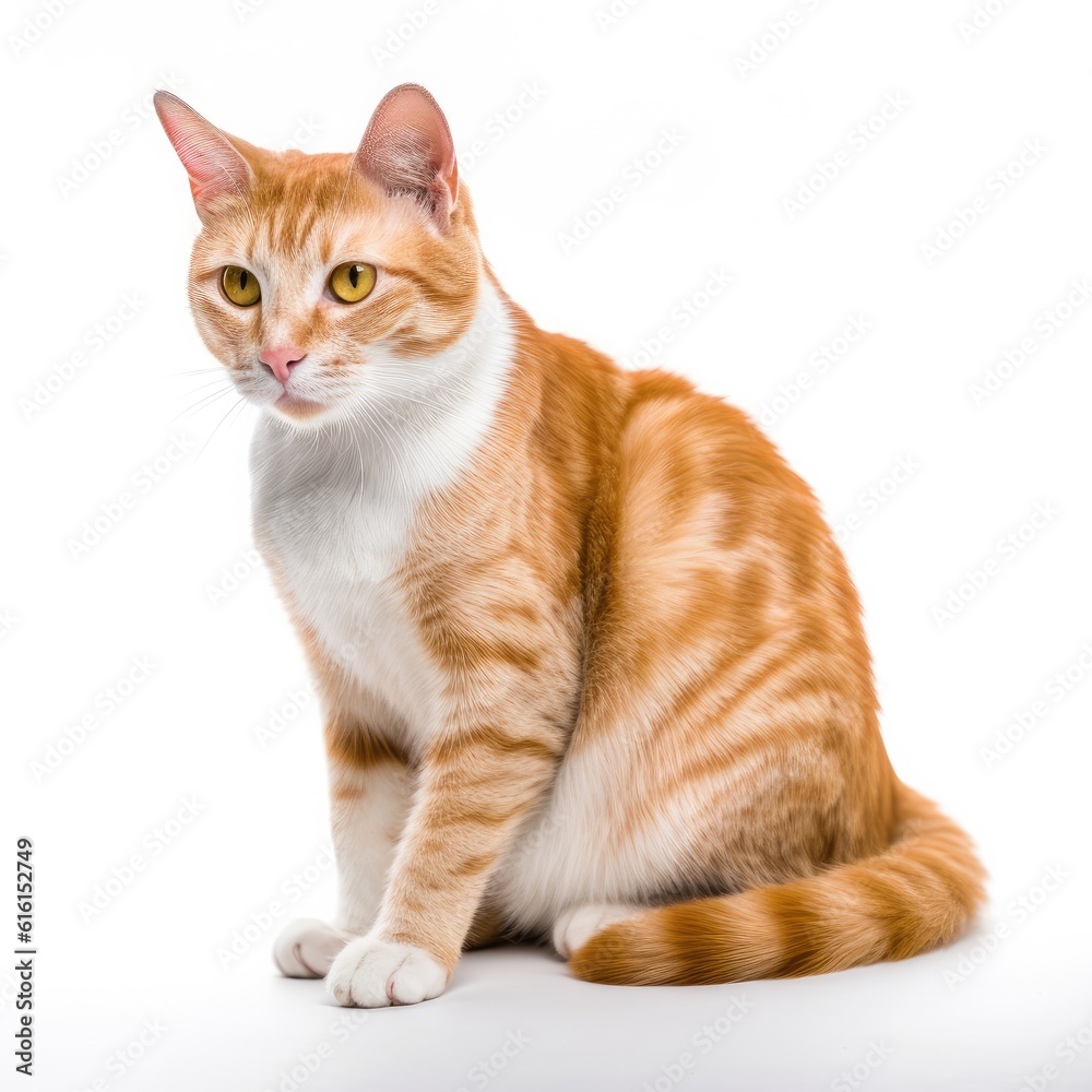 Australian Mist cat cat isolated on white background. Generative AI Australian Mist cat cat isolated on white background. Generative AI