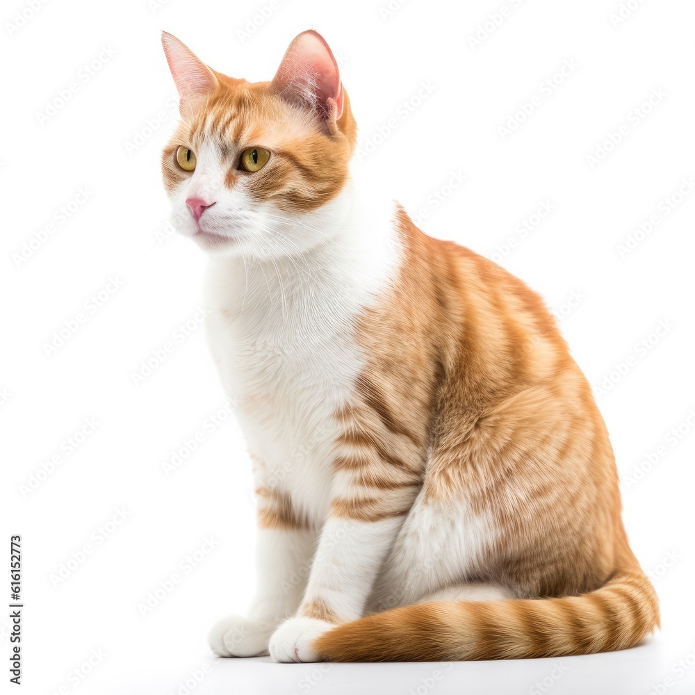 Australian Mist cat cat isolated on white background. Generative AI Australian Mist cat cat isolated on white background. Generative AI