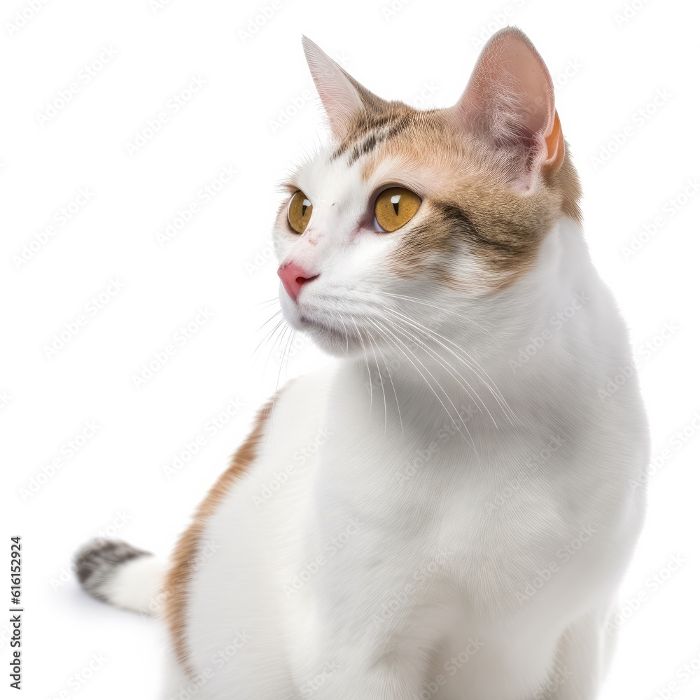 Javanese cat cat isolated on white background. Generative AI