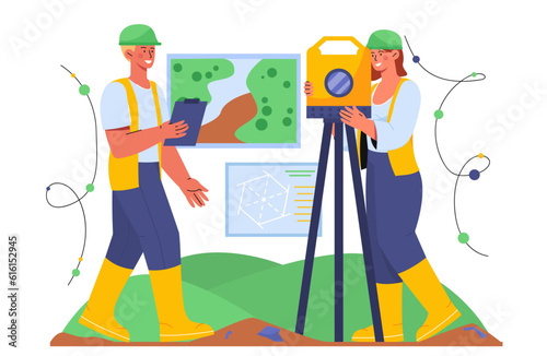 Team of surveyors outdoor concept
