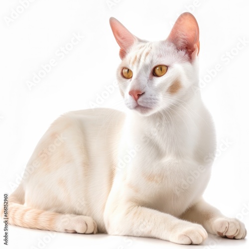 Colorpoint Shorthair cat cat isolated on white background. Generative AI