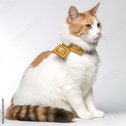 Napoleon cat cat isolated on white background. Generative AI photo