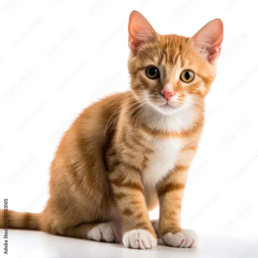 Serrade Petit cat cat isolated on white background. Generative AI Serrade Petit cat cat isolated on white background. Generative AI