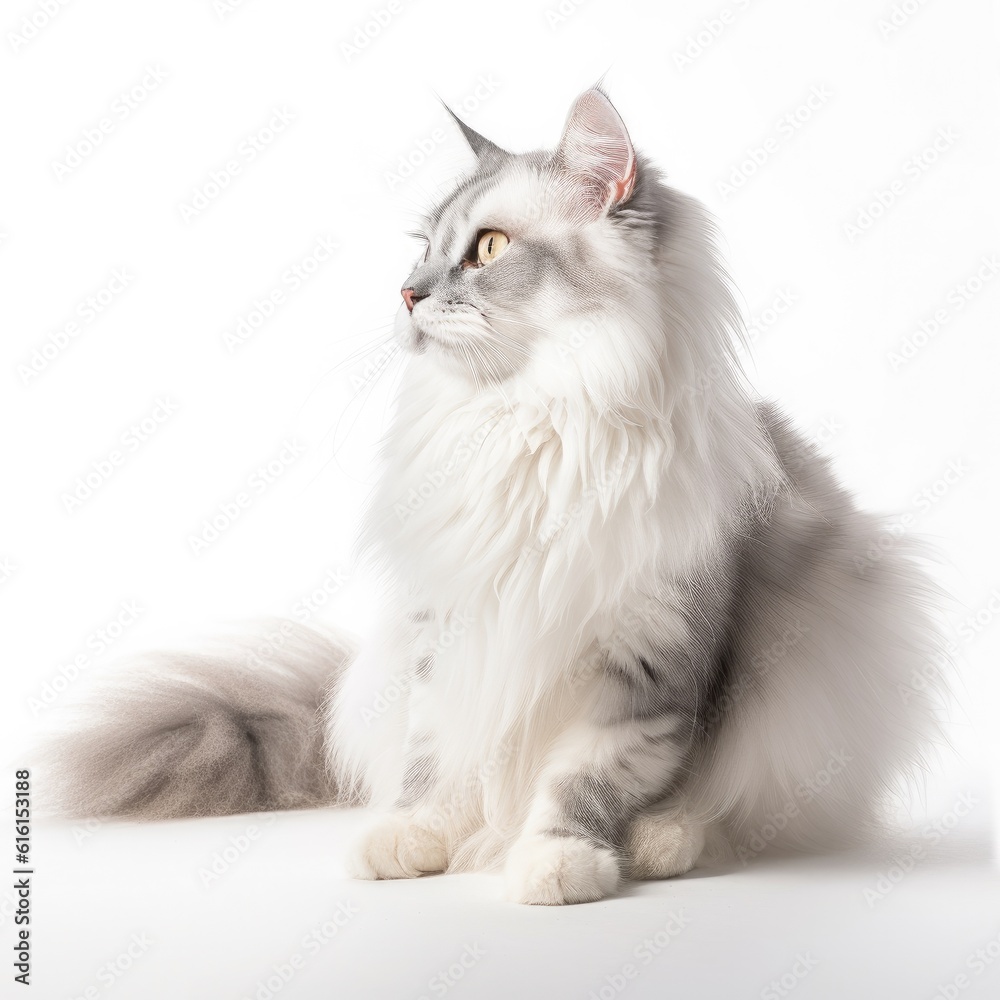 Ussuri cat cat isolated on white background. Generative AI
