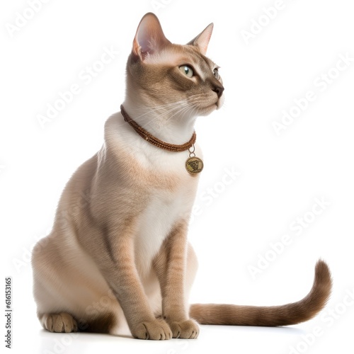 Tonkinese cat cat isolated on white background. Generative AI photo