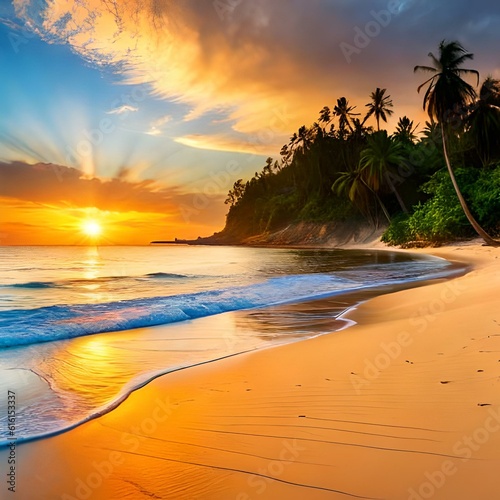 sunset on the beach © Sana