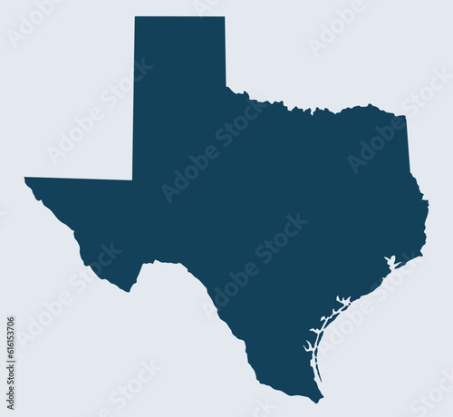 Texas state map silhouette monochrome