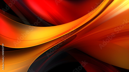 Abstract waveshaped gold black and red background photo