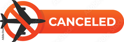Flight canceled sign vector illustration