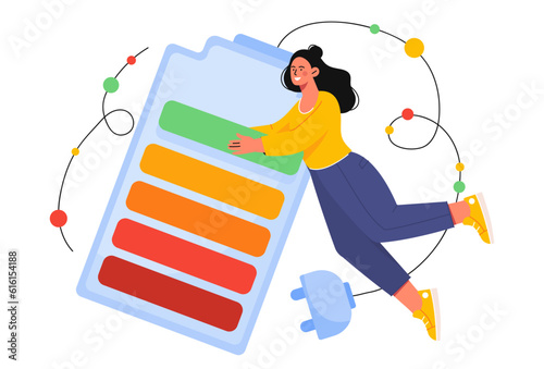 Woman with vital energy concept