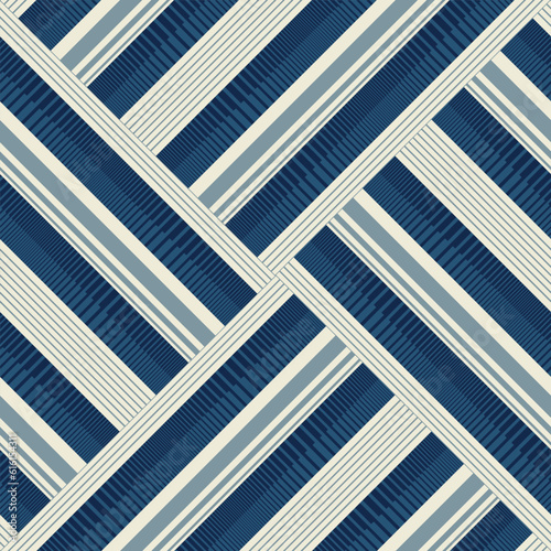 Tonal Blue and Beige Moiré Effect Textured Broken Striped Pattern
