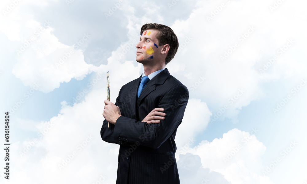Inspiration of young creative businessman Inspiration of young creative businessman