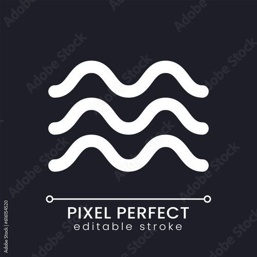 Float animation pixel perfect white linear ui icon for dark theme. Move gently. Add sense of weightlessness. Vector line pictogram. Isolated user interface symbol for night mode. Editable stroke