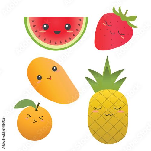 Summer Seasonal Fruits EPS File (ID: 616154726)